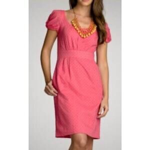 J. Crew Melody Coral Swiss Dot Pocket  Dress sz 2